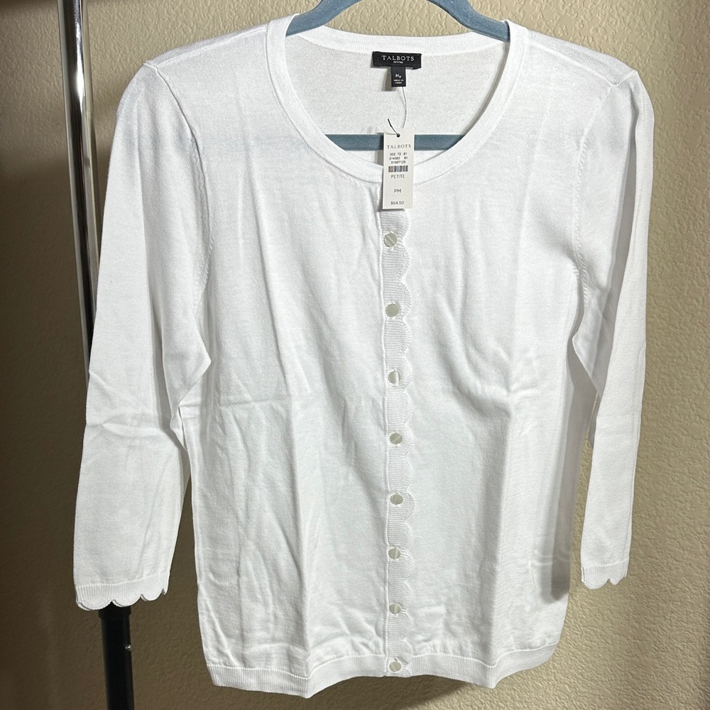 Talbots White Button Down Women's Cardigan